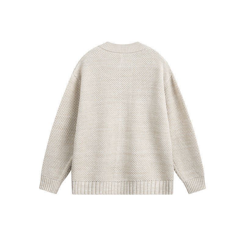 Damen Strukturiertes Oversize-Strickcardigan mit Rundhals und durchgehender Knopfleiste Shop Nory