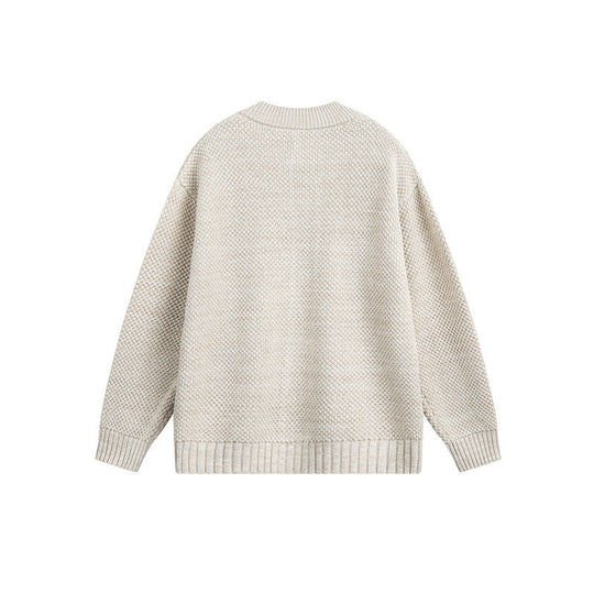 Damen Strukturiertes Oversize-Strickcardigan mit Rundhals und durchgehender Knopfleiste Shop Nory