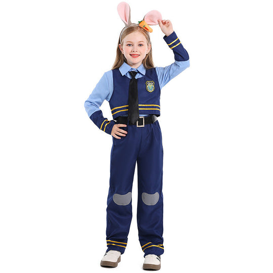 Mädchen Polizeikostüm mit Hasenohren und eleganten Details Shop Nory