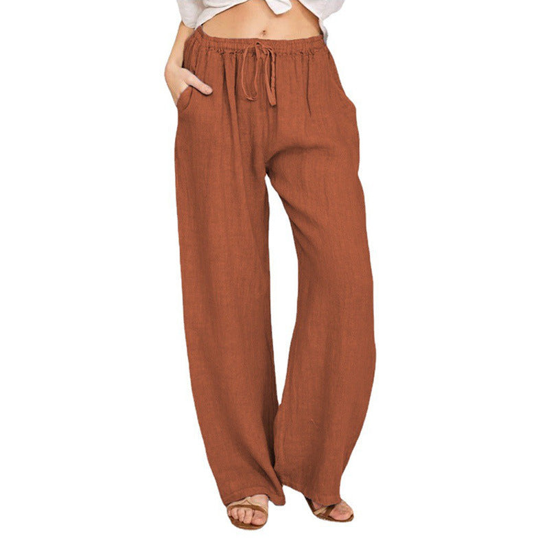 Damen bequeme Leinenhose