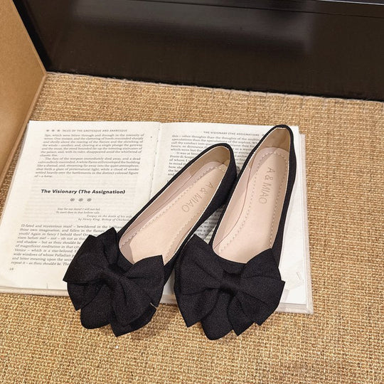 Damen Ballerinas mit dekorativer Schleifenapplikation