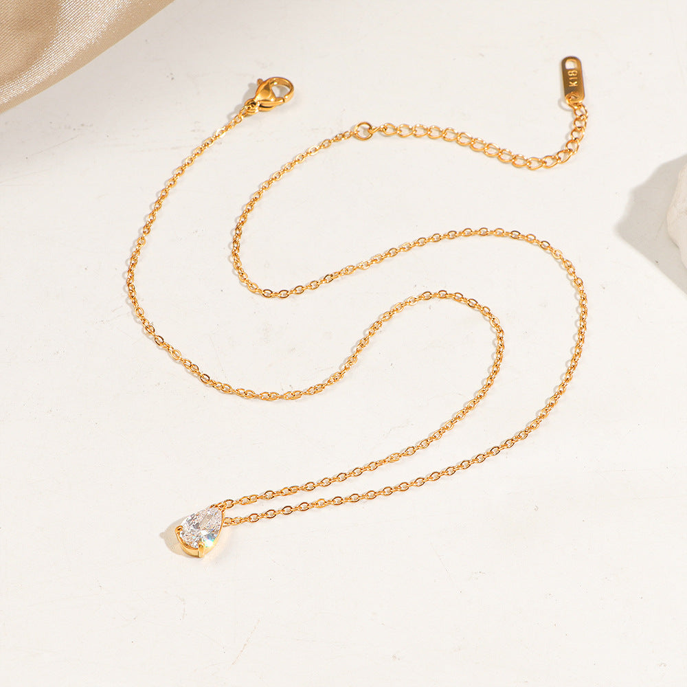 Damen Pear-Shaped Crystal Pendant Necklace Shop Nory