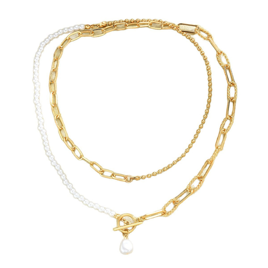 Damen mehrlagige Halskette mit eleganten Perlen und modischen Kettendesigns Shop Nory