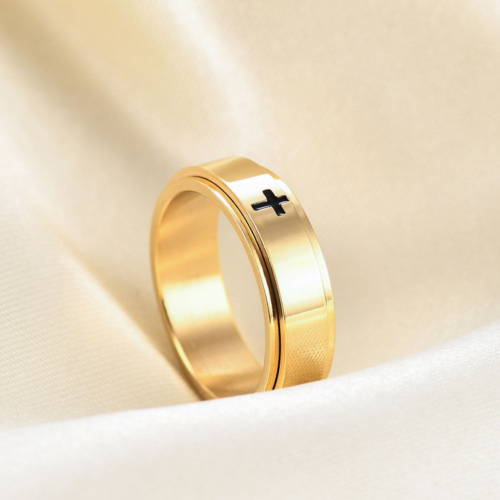 Damen Ring mit stilvollem Plus-Motiv Shop Nory