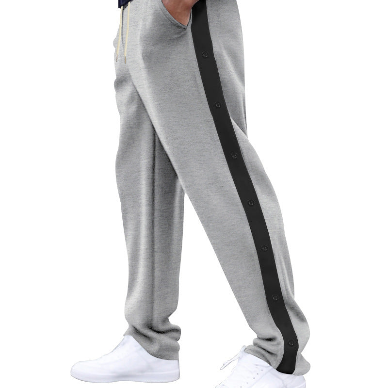 Herren nan locker geschnittene Jogginghose mit Druckknopf-Seitenstreifen und elastischem Kordelbund Shop Nory