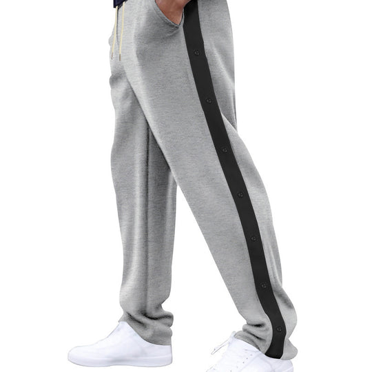 Herren nan locker geschnittene Jogginghose mit Druckknopf-Seitenstreifen und elastischem Kordelbund Shop Nory