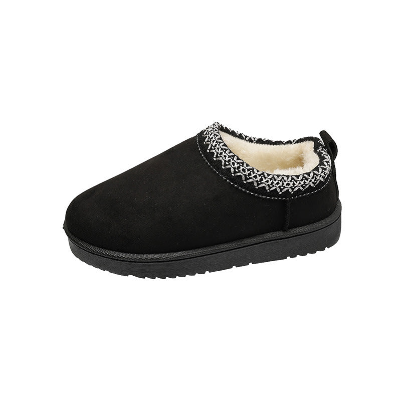 Damen Gefütterte Schlupf‑Hausschuhe im Bootie‑Stil mit Kunstfellfutter und dekorativer Zierborte Shop Nory