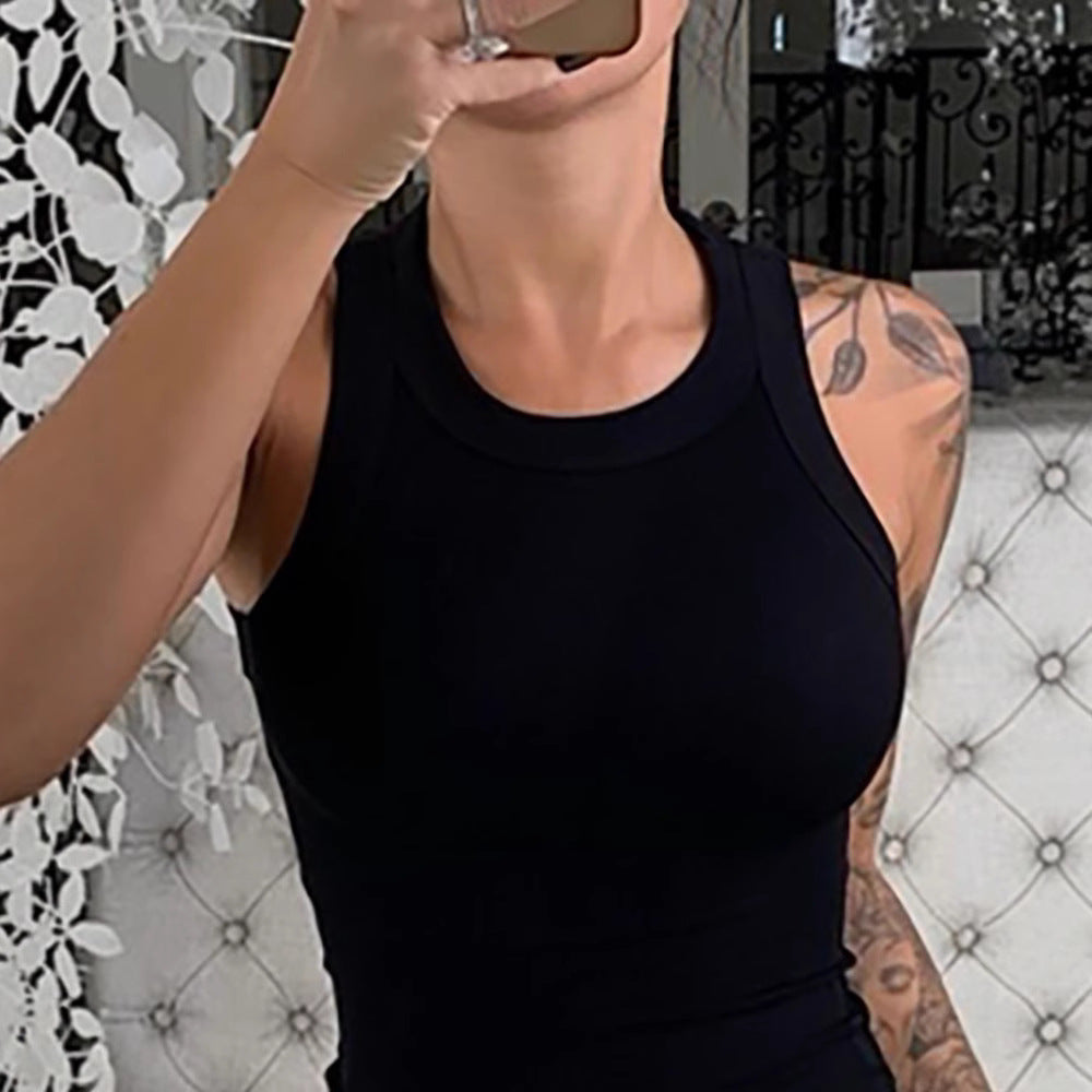 Damen ärmelloses Basic-Top aus atmungsaktivem Material