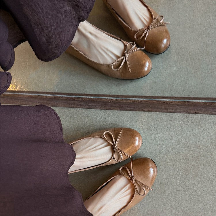 Damen Ballerinas mit dekorativem Schleifendetail