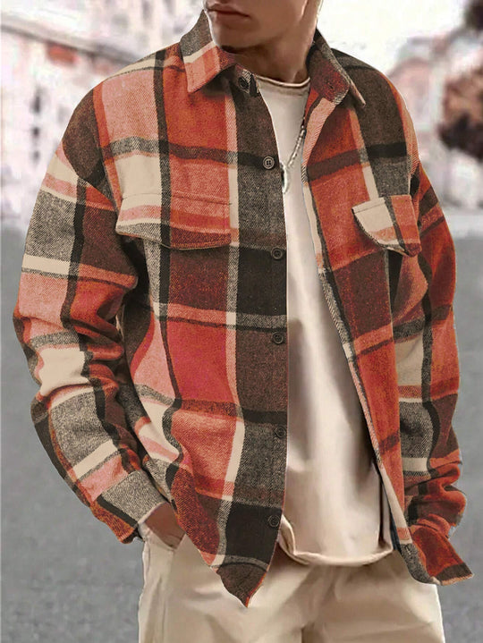 Herren nan weite Karo-Hemdenjacke aus weichem Flanell mit aufgesetzten Brusttaschen