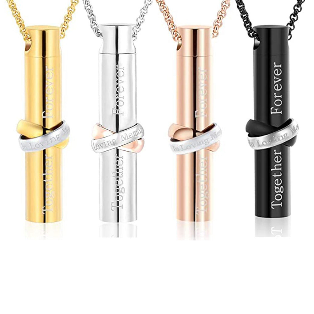 Damen Edelstahl Medaillon Halskette mit doppeltem Bindemotiv Shop Nory