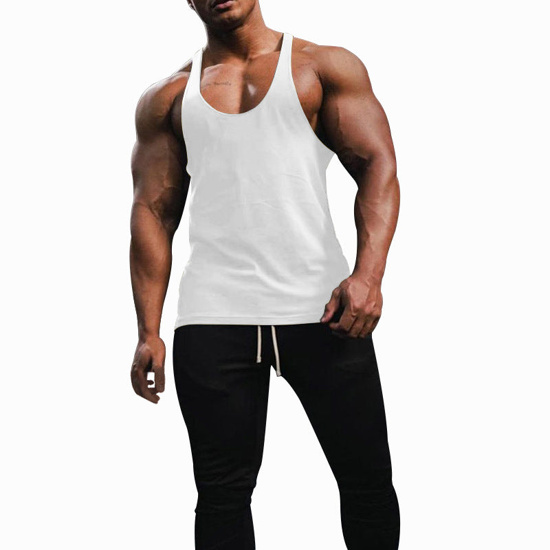 Herren nan athletisches Tanktop mit tiefem Armausschnitt und schmalen Trägern am Rücken aus Baumwollstretch Shopnory