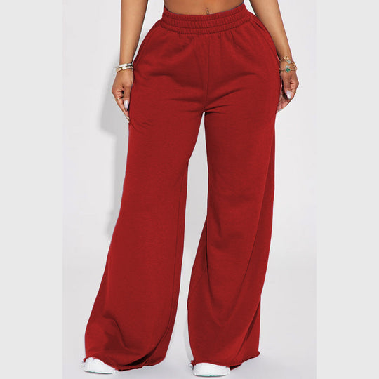 Damen nan weite High-Waist Loungehose mit elastischem Bund und praktischen Seitentaschen Shop Nory