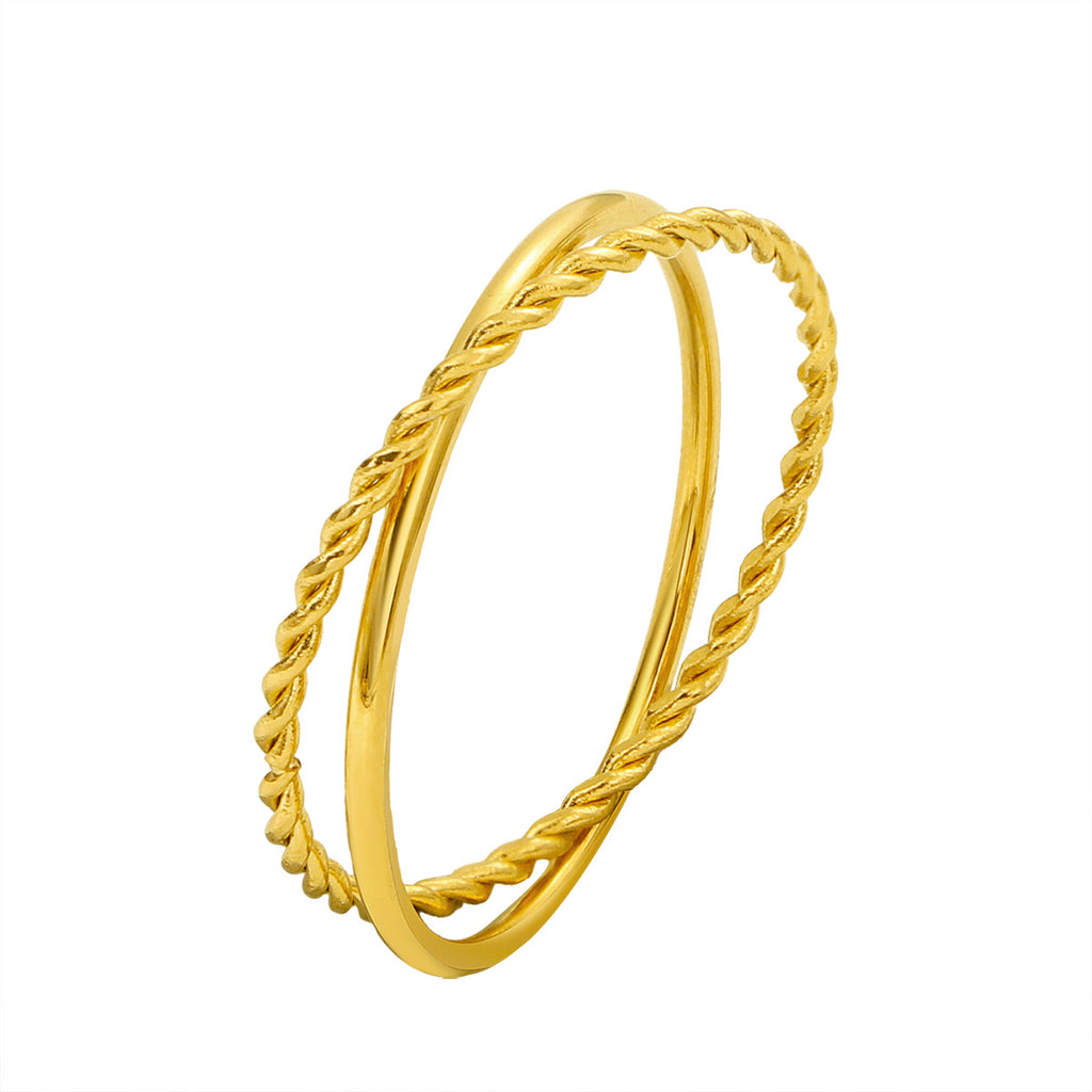 Damen modischer Doppelring mit verschnörkeltem Design Shop Nory