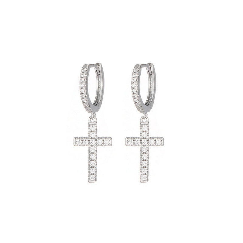 Damen Ohrhänger mit funkelndem Kreuz-Design Shop Nory