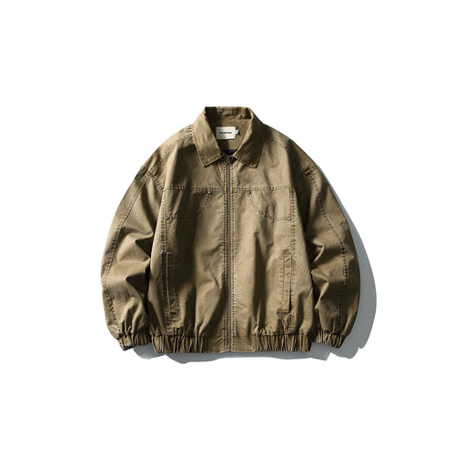 Herren Kurzjacke im Utility-Canvas-Stil mit durchgehendem Reißverschluss und elastischem Saum Shop Nory