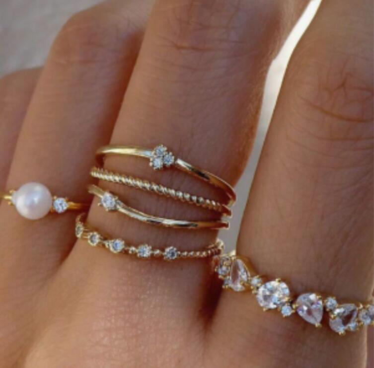 Damen zartes und verspieltes Ringset Shop Nory
