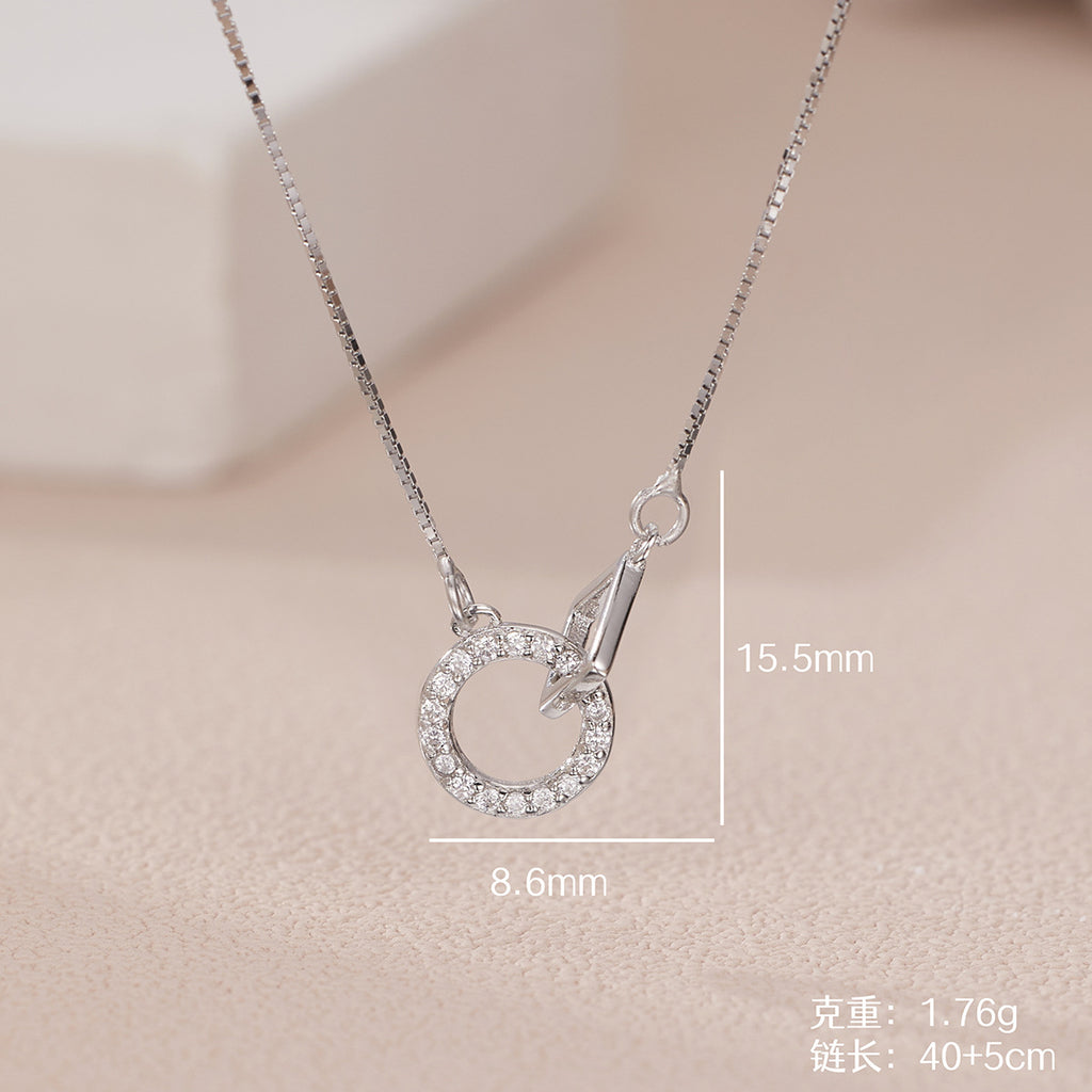 Damen Halskette mit kreativem Doppeldesign und funkelnden Kristallen Shop Nory