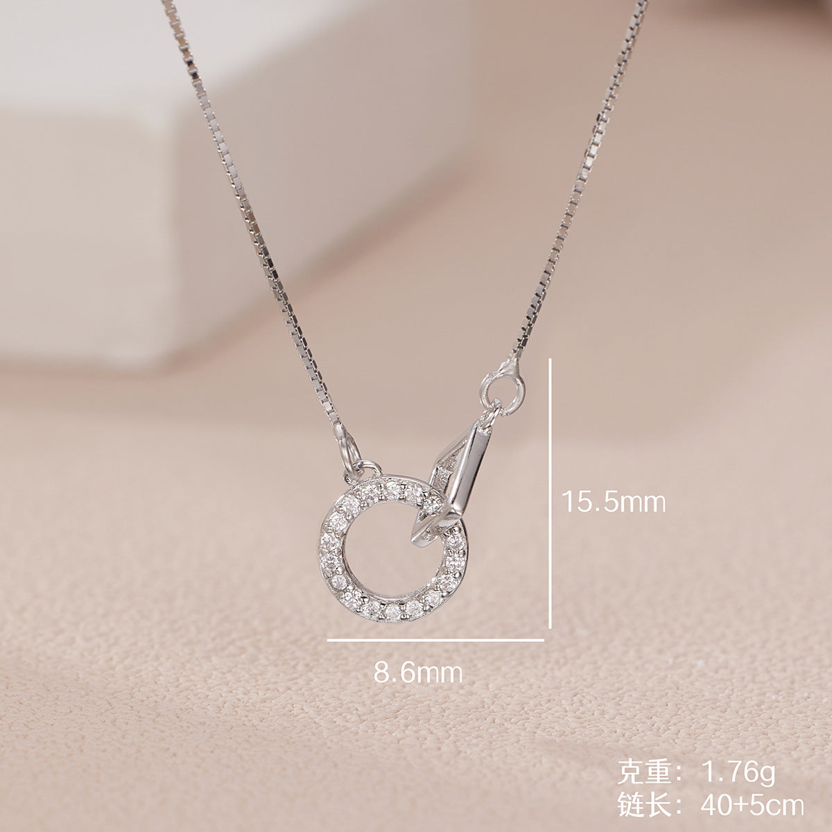 Damen Halskette mit kreativem Doppeldesign und funkelnden Kristallen Shop Nory