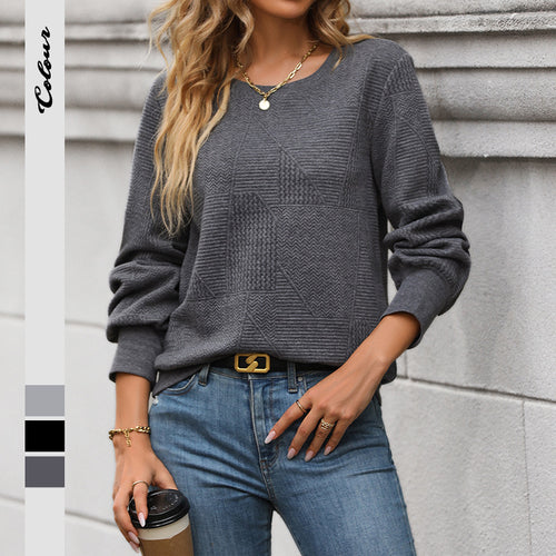 Damen Bequemer Strickpullover mit strukturiertem Design Shop Nory