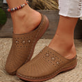 Damen bequeme Clogs mit atmungsaktiven Löchern und eleganten Verzierungen Shopnory
