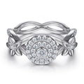 Damen Ring mit floralem Design und funkelnden Zirkonia Shop Nory