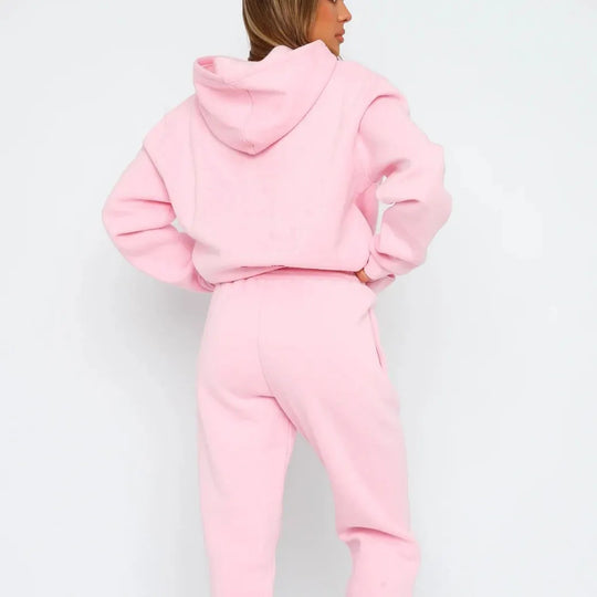 Damen nan oversized Kapuzen-Loungewear-Set mit Kängurutasche und elastischem Knöchelabschluss Shop Nory
