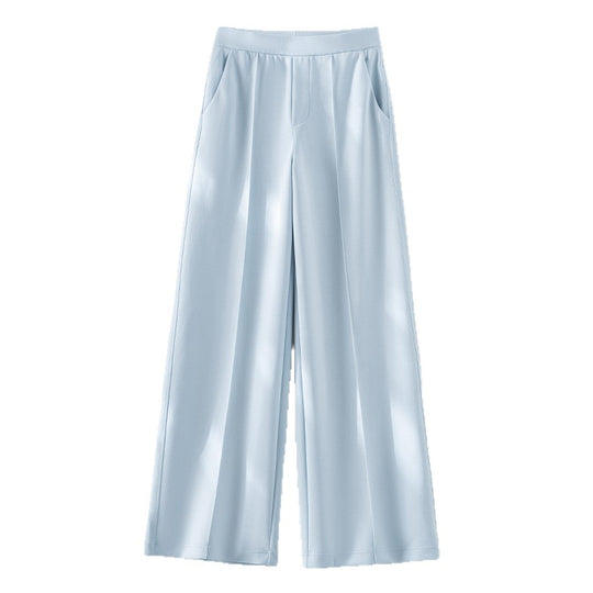 Damen Weite Highwaist-Hose mit Bügelfalte, elastischem Bund und Eingrifftaschen Shop Nory
