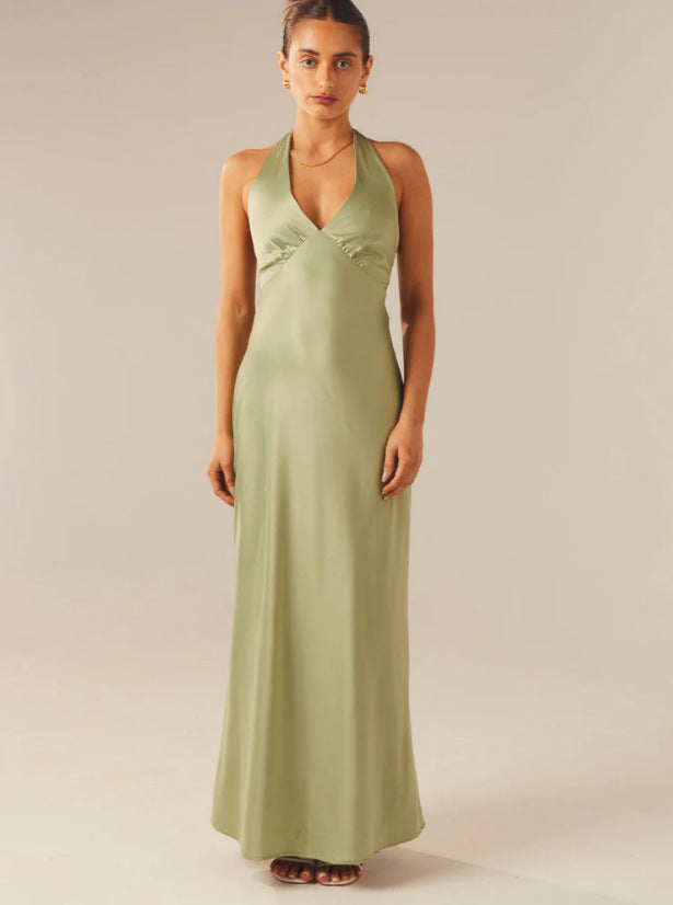 Damen Elegantes Wickelkleid mit V-Ausschnitt und schmalem, fließendem Schnitt
