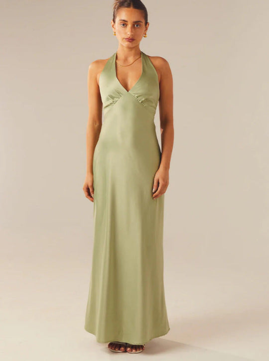 Damen Elegantes Wickelkleid mit V-Ausschnitt und schmalem, fließendem Schnitt