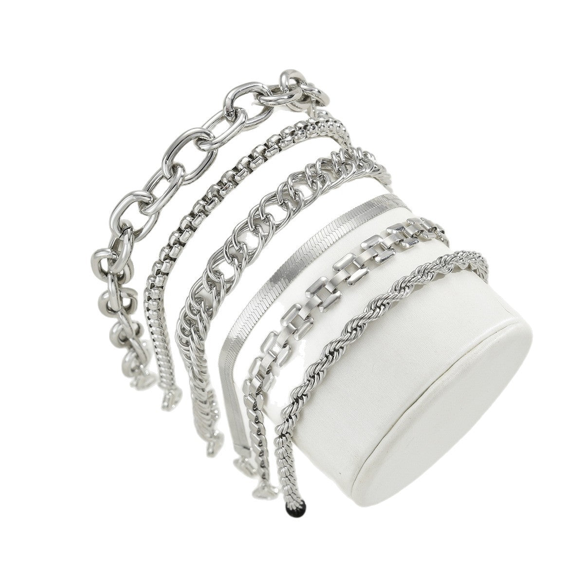 Damen Armreif-Set mit variierenden Kettenformen und strukturierten Designs Shop Nory