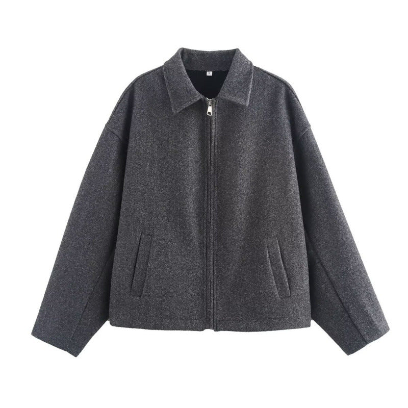 Damen Oversized Fleecejacke mit Reißverschluss und Hemdkragen Shop Nory