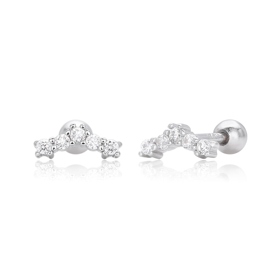 Damen Ohrstecker mit funkelnden Zirkon-Akzenten aus 925 Sterlingsilber Shop Nory