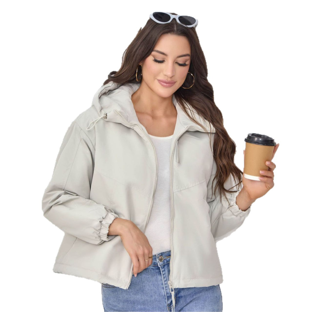 Damen Wattierte Kapuzenjacke mit Tunnelzug, Zweifach-Frontreißverschluss und elastischen Bündchen Shop Nory