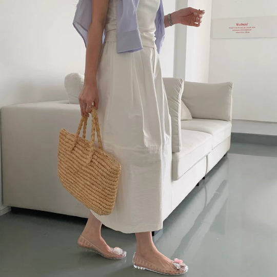 Damen Eleganter Midirock mit Falten Shop Nory