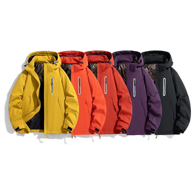 Herren wasserabweisende gesteppte Winterjacke mit Kapuze, thermischer Isolierung und reflektierender Brusttasche Shop Nory