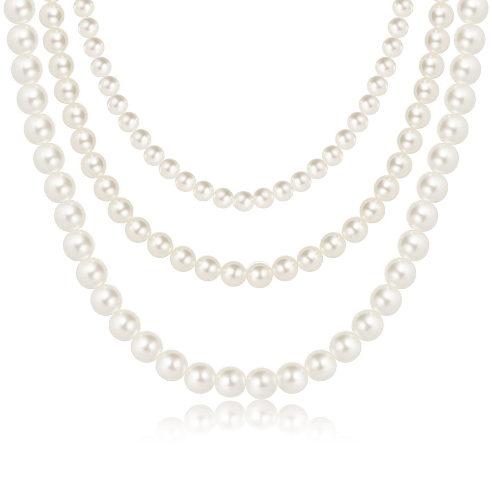 Damen elegante Perlenhalskette mit detailliertem Kettendesign Shop Nory