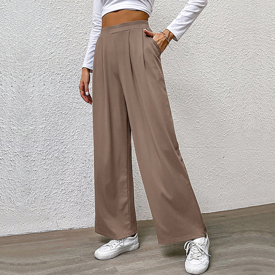 Damen Weite High‑Waist Stoffhose mit Bundfalten und Palazzo‑Silhouette Shop Nory