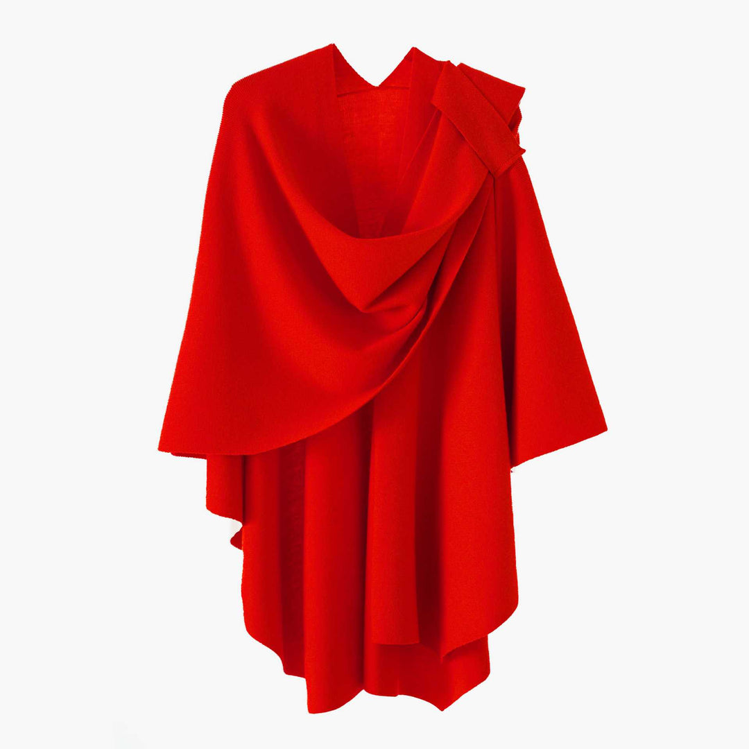 Damen Kapuzenponcho aus Feinstrick mit asymmetrischem Saum Shop Nory