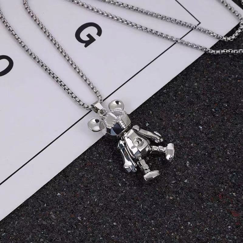 Damen Halskette mit einzigartigem Bären-Anhänger aus Edelstahl Shop Nory