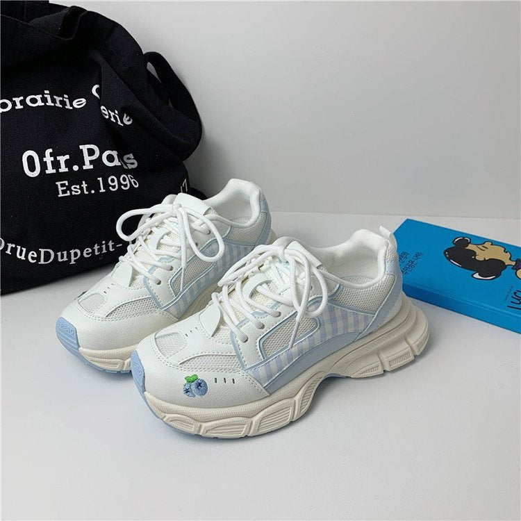 Damen modische Sneakers mit aufgepolsterter Sohle und atmungsaktiver Mesh-Oberfläche Shopnory