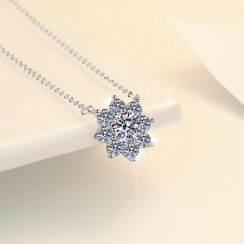 Damen elegante und funkelnde Halskette mit Schneeflocken-Motiv Shop Nory