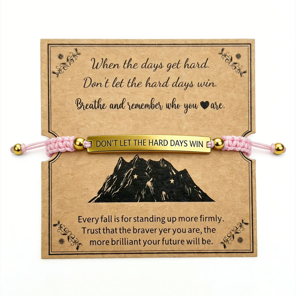 Damen Motivationsarmband mit verstellbarem Knoten und inspirierendem Spruch Shop Nory