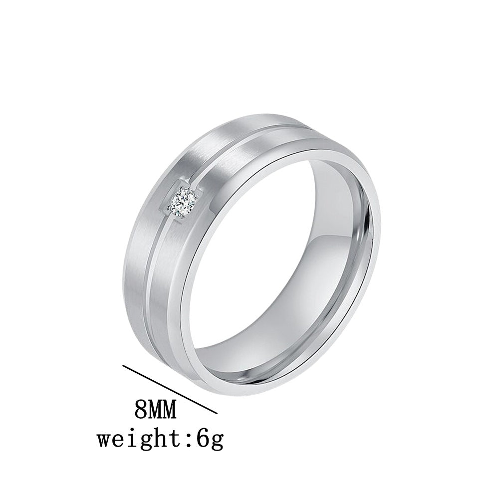 Herren Ring mit elegantem minimalistischem Design und funkelndem Zirkonia Shop Nory