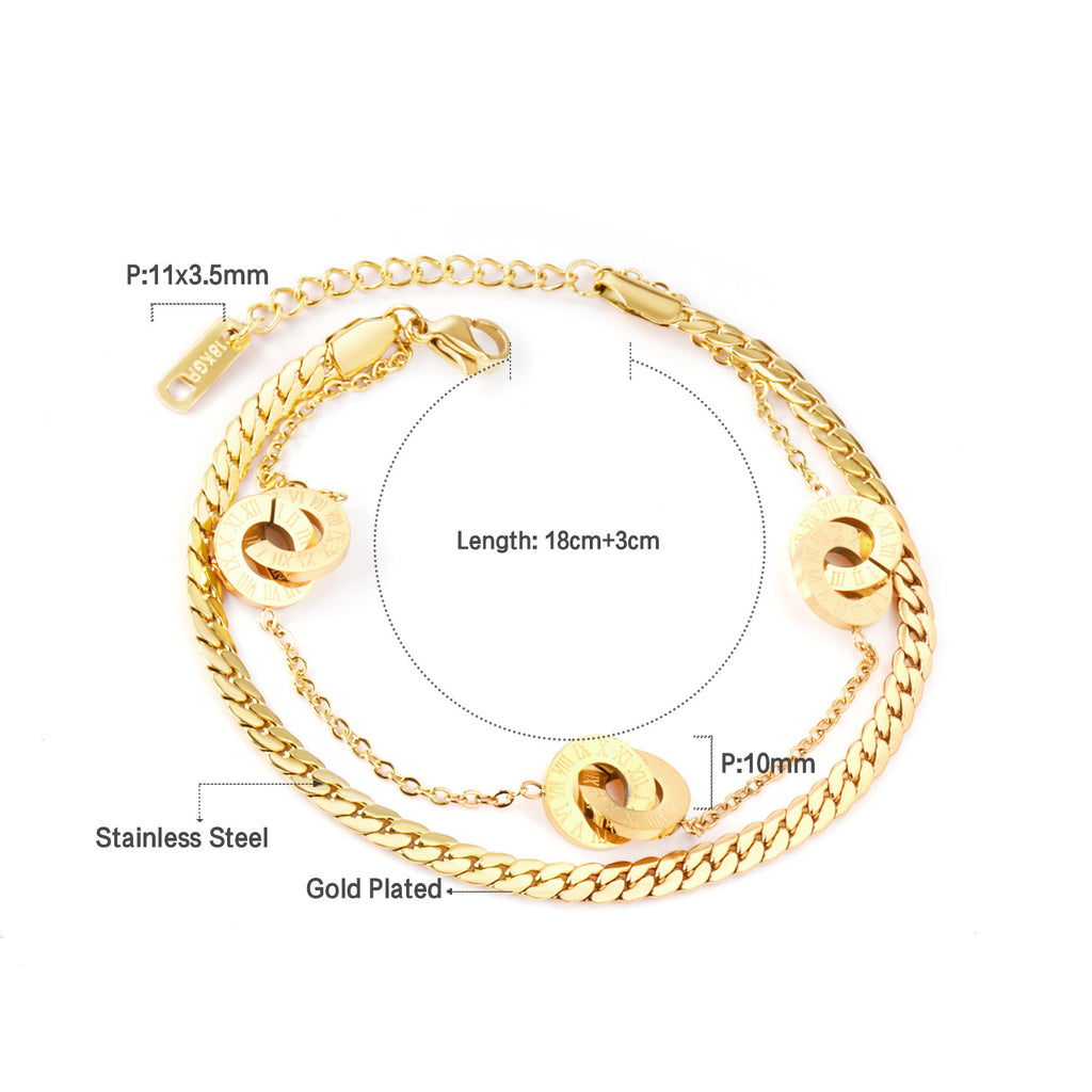 Damen elegant gestaltetes Armband mit funkelnden Kettenelementen Shop Nory