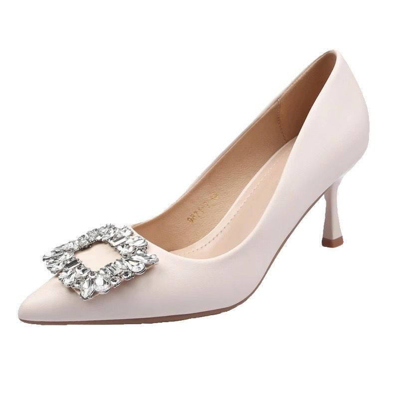 Damen Samt‑Mules mit spitzer Zehenpartie, funkelnder Kristallbrosche und schlankem Stiletto Shop Nory