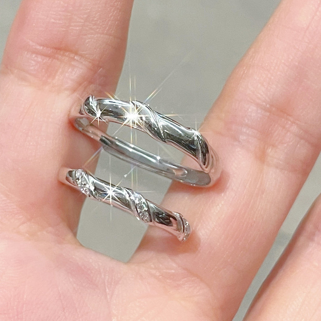Damen zierliche Ringe mit kunstvollem Flechtmuster und funkelnden Akzenten Shop Nory
