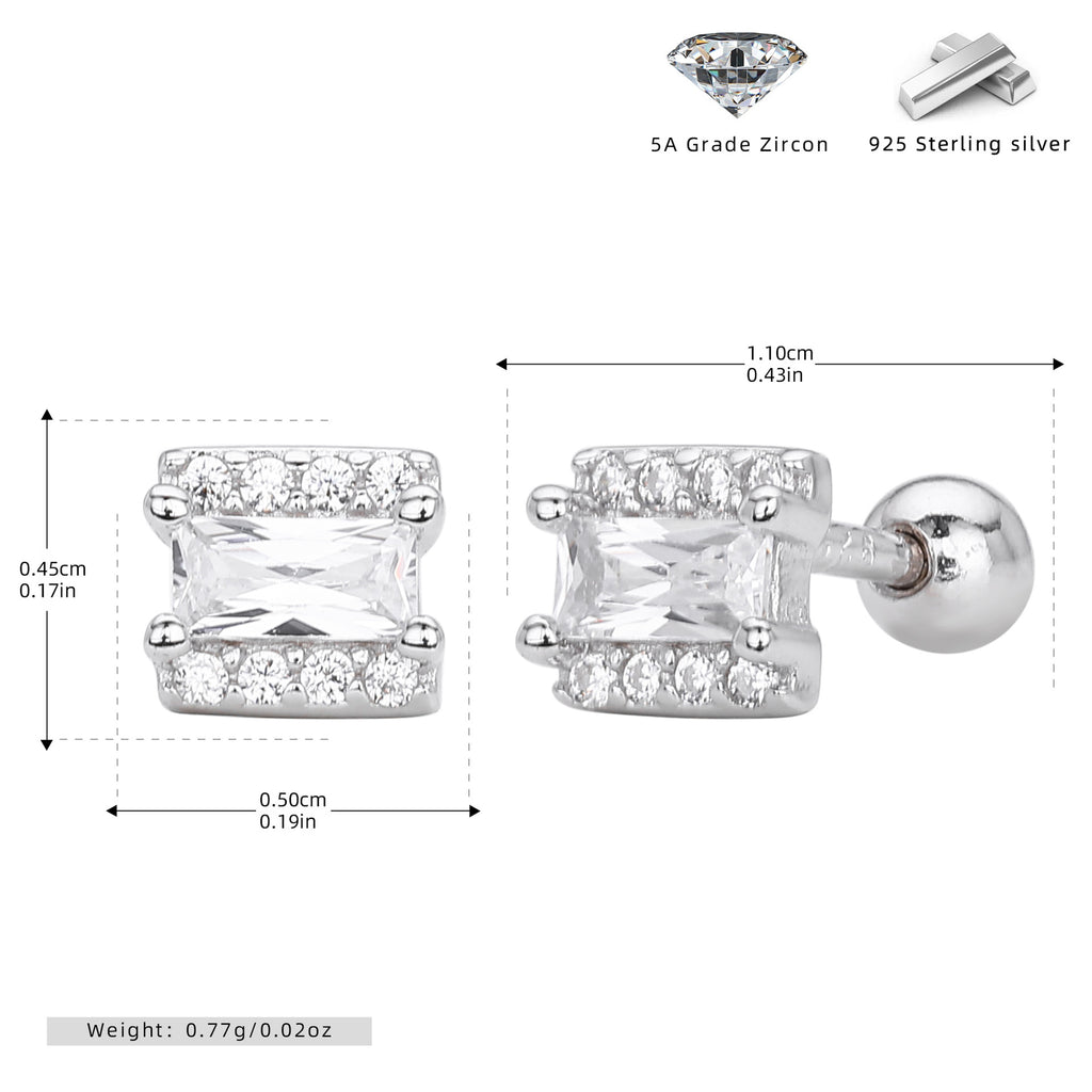 Damen Ohrstecker mit luxuriösem Zirkonbesatz aus hochwertigem 925 Sterling Silber Shop Nory 1782843087