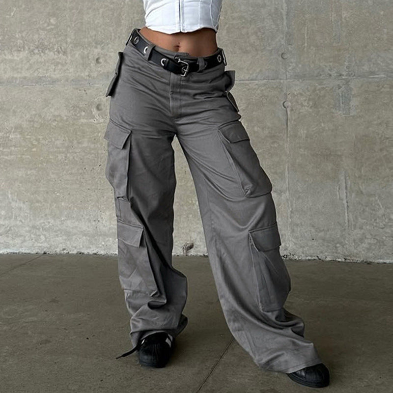 Damen Cargo-Hose mit breitem Schnitt und funktionalen Taschen