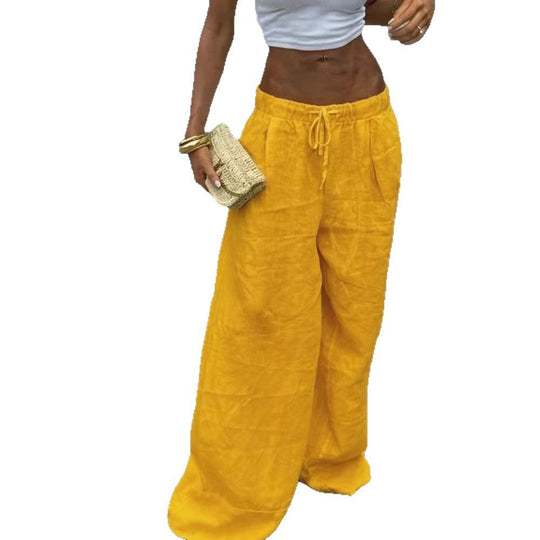 Damen weite Leinenhose